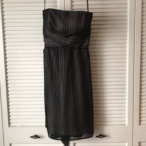 Black strapless cocktail dress
